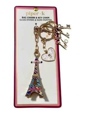piper • k Multicolor Eiffel Tower Bag Charm & Key  Chain